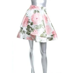 Speechless Juniors Floral Rose Multi Tiered Circle Spring Mini Skirt